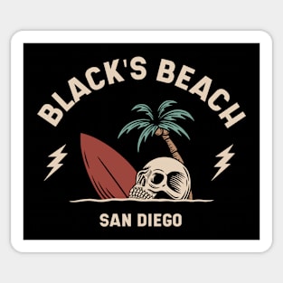 Vintage Surfing Black's Beach, San Diego Sticker